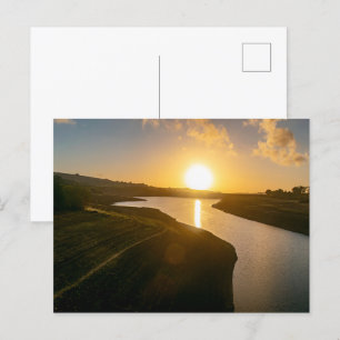 Golden Hour Glow at Baitings Reservoir Postcard