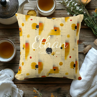 Golden Hour – Gold & Cream Geometric Accent Cushion