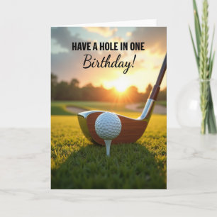 Golden Hour Golf Birthday Card