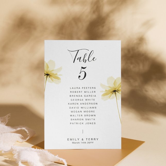 Golden Hour Grace Wedding Guest Names Table Number (Creator Uploaded)