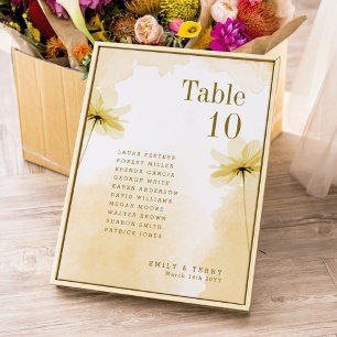 Golden Hour Grace Wedding Guest Names Table Number