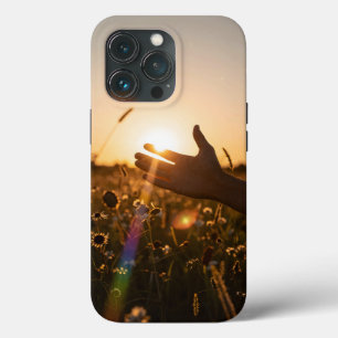 Golden Hour — Hand Reaching for the Setting Sun iPhone 13 Pro Case
