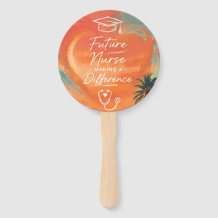 Golden Hour Nursing Graduation Cupcake Topper   Fu Hand Fan