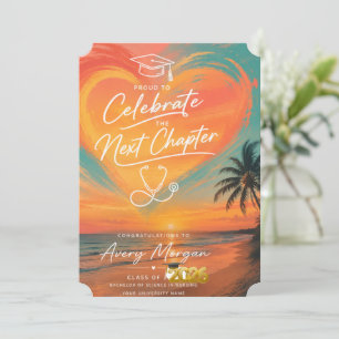 Golden Hour Nursing Graduation Invitation Sunset