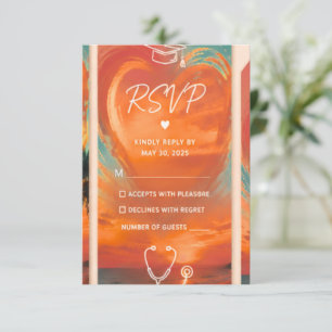 Golden Hour Nursing Graduation RSVP Card Persona