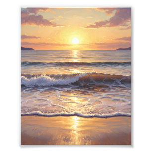 Golden Hour Ocean Sunset Photo Print