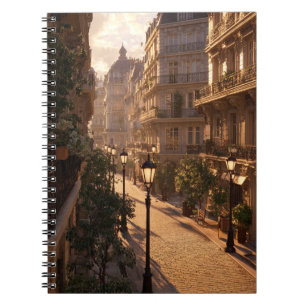 Golden Hour Paris Quiet Street Notebook