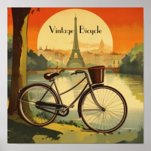 Golden Hour Parisian Cycle - Custom Poster