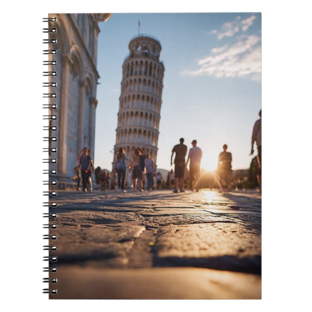 Golden Hour Pisa Tower Travel Notebook (Front)