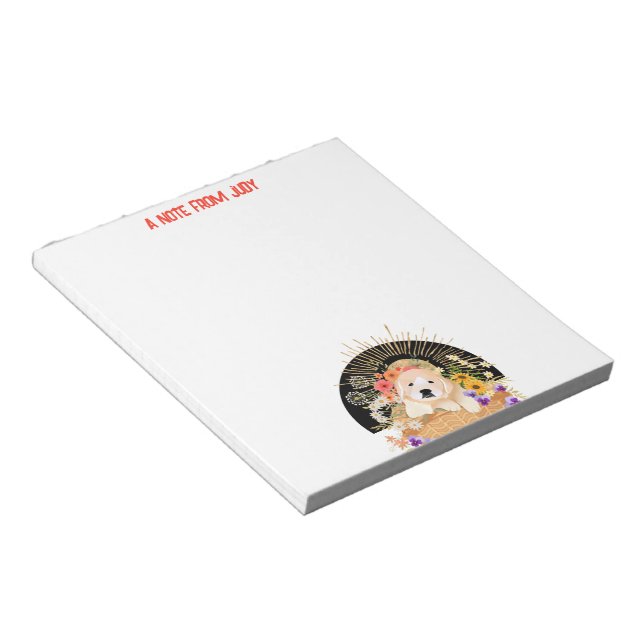 GOLDEN HOUR - retriever  note pad - personalise  (Angled)