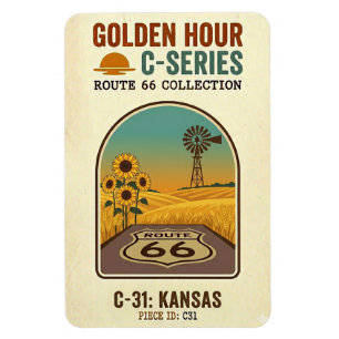 Golden Hour Route 66 C-Series Kansas Magnet