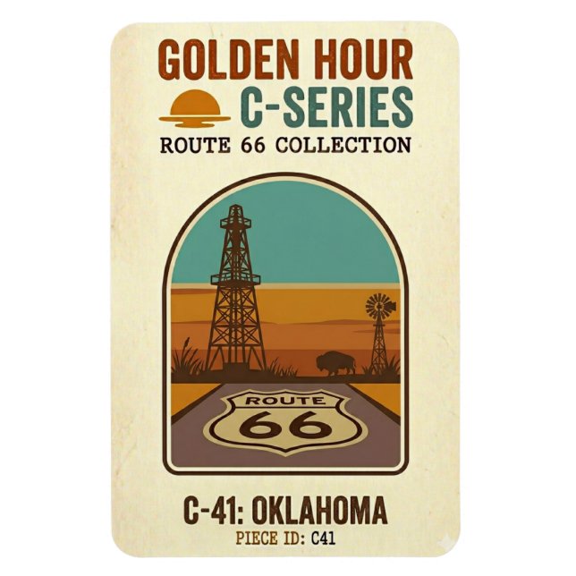 Golden Hour Route 66 C-Series | Oklahoma Magnet (Vertical)