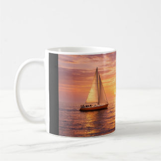 Golden Hour Sailboats Canvas Wall Art | Coastal Su Coffee Mug