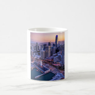 Golden Hour San Francisco City Aerial View Coffee Mug