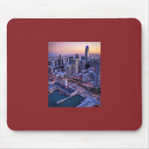Golden Hour San Francisco City Aerial View Mouse Mat