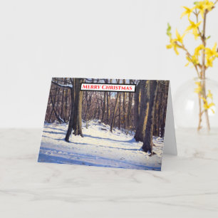 Golden Hour Snow Scene Christmas  Card