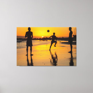 Golden Hour Soccer on the Shore Canvas Print