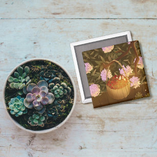 Golden Hour Strawberry Basket Magnetic Photo Magnet