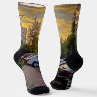 Golden Hour Street Crew Socks – Customisable