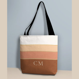 Golden Hour Striped Tote - Sophisticated Monogram Bag