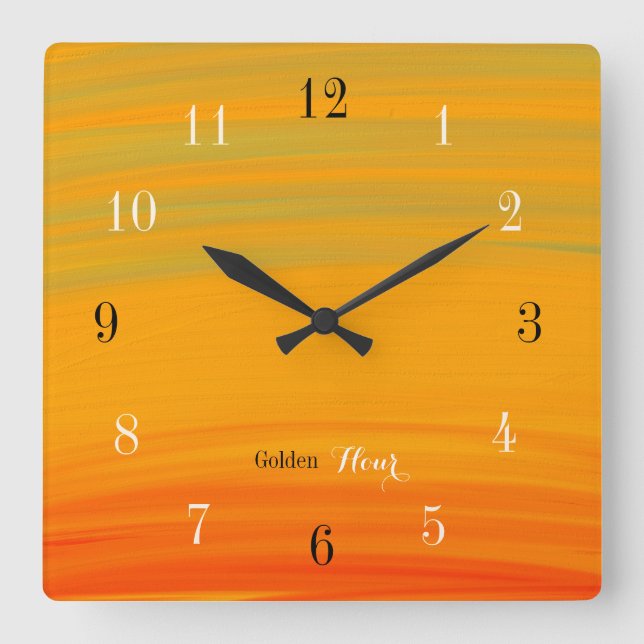 Golden Hour – Sunset Gradient Square Wall Clock (Front)