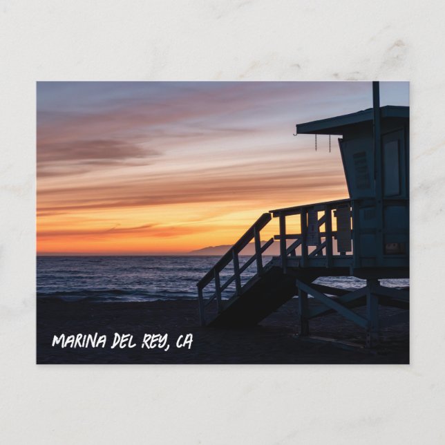 Golden Hour Sunset - Marina Del Rey, CA Postcard (Front)