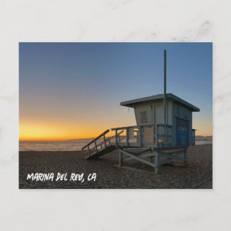 Golden Hour Sunset - Marina Del Rey, CA Postcard