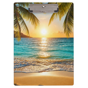 Golden Hour Sunset Palm Beach Clipboard