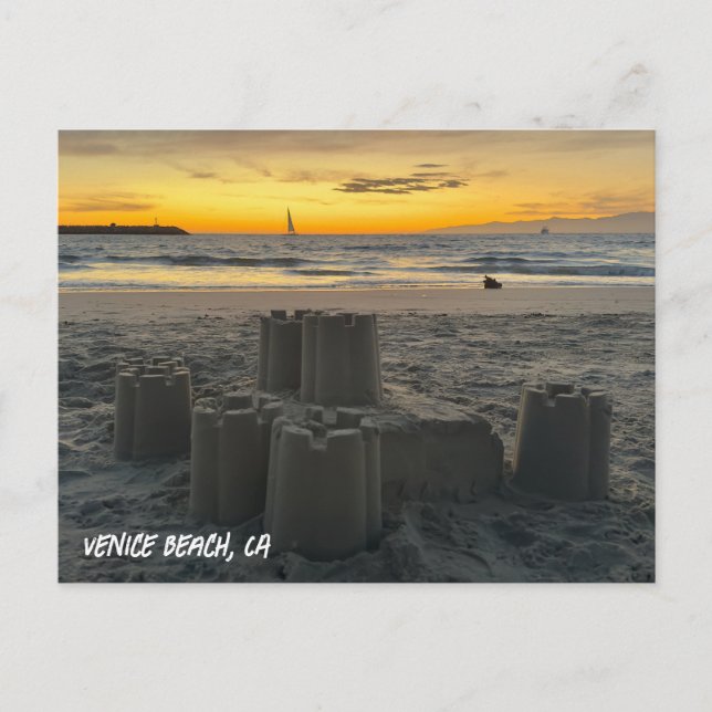 Golden Hour Sunset - Venice Beach, CA Postcard (Front)