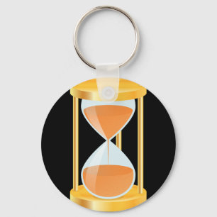 Golden Hourglass Timer with Sand Flow Key Ring