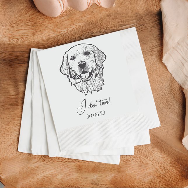 Golden I Do Too Dog Custom Cocktail Napkin (Creator Uploaded)