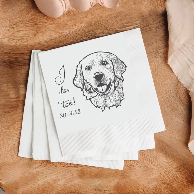 Golden  I Do Too Dog Custom Cocktail Napkin (Creator Uploaded)