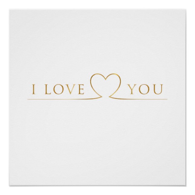 Golden I Love You Typography Poster (Front)