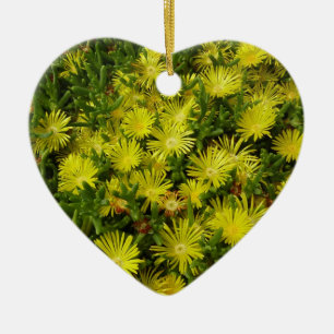 Golden Ice Plant Yellow Flowers Ceramic Tree Decoration