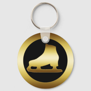 GOLDEN ICE SKATE KEY RING