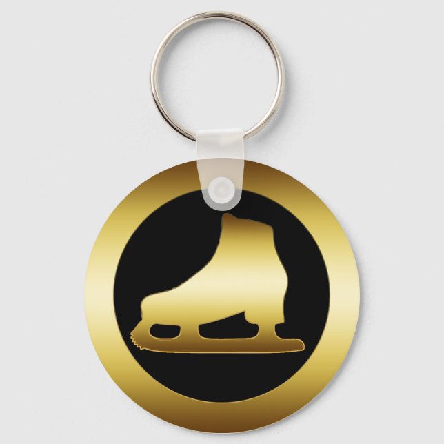 GOLDEN ICE SKATE KEY RING (Front)