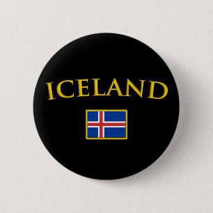 Golden Iceland 6 Cm Round Badge
