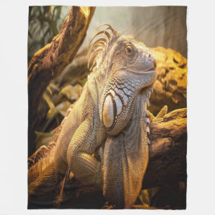 Golden Iguana Fleece Blanket