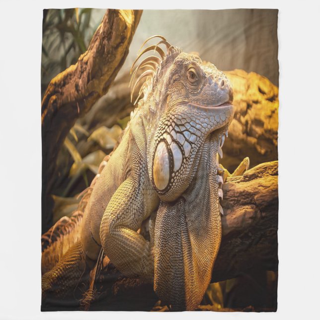Golden Iguana Fleece Blanket (Front)