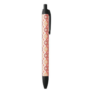 Golden ikat geometric pattern black ink pen
