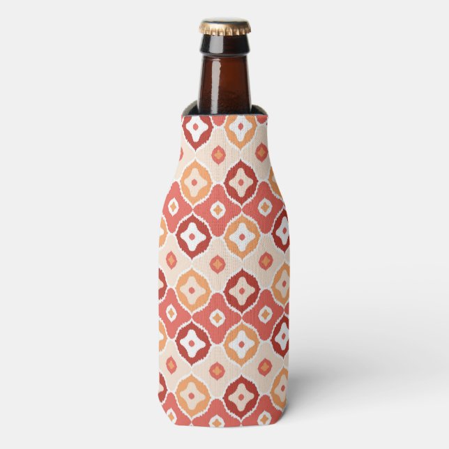 Golden ikat geometric pattern bottle cooler (Bottle Front)