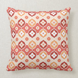 Golden ikat geometric pattern cushion