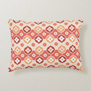 Golden ikat geometric pattern decorative cushion