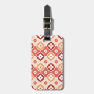 Golden ikat geometric pattern luggage tag