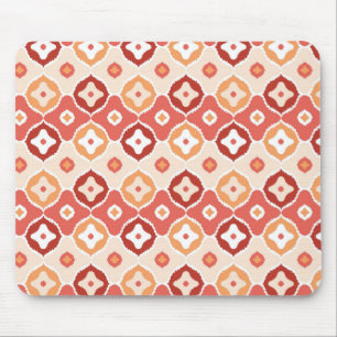 Golden ikat geometric pattern mouse mat