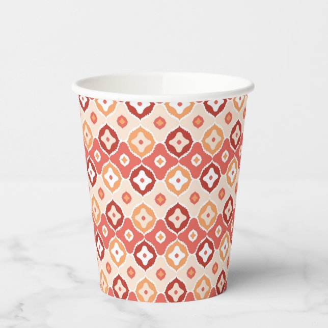 Golden ikat geometric pattern paper cups (Left)