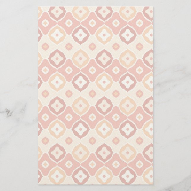 Golden ikat geometric pattern stationery (Front)