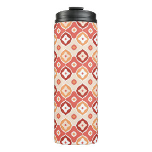 Golden ikat geometric pattern thermal tumbler