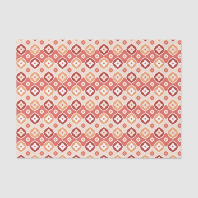 Golden ikat geometric pattern tissue paper (Front)