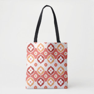 Golden ikat geometric pattern tote bag